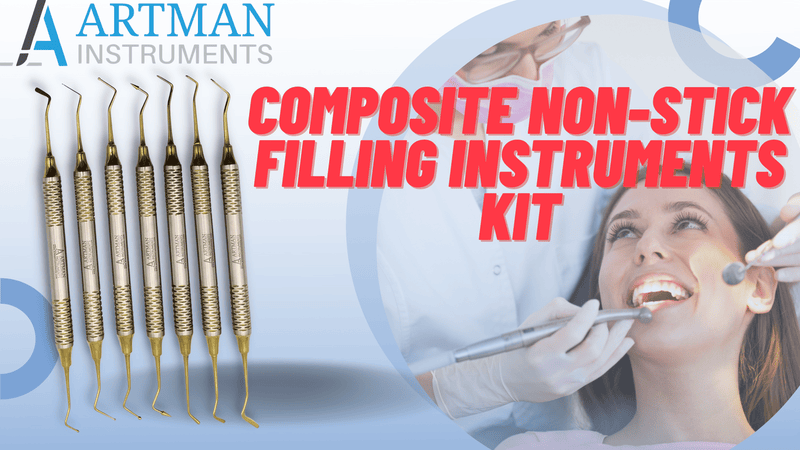 ARTMAN INSTRUMENTS Dental Composite Filling Instruments Kit – 7 Pcs Golden Plasma Coated Stainless Steel for Amalgam, Glass Ionomer, and Restorative
