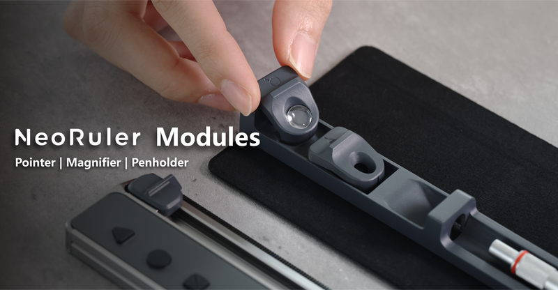 HOZO NeoReading Kit, Modular Accessory Compatible with NeoRuler.Including an Extra NeoPointer and A NeoMagnifier(with Guide Line) for Detailed Reading