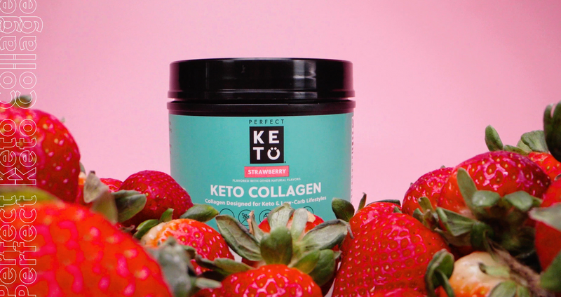 Perfect Keto Collagen Peptides Protein Powder, Strawberry | 20 Servings
