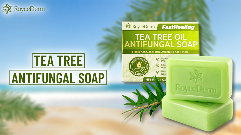 Roycederm Antifungal Bar Soap - Tea tree Oil Soap - Athlete’s Foot Treatment for Jock Itch & Ringworm - Medicated Antifungal Soap with Clotrimazole 1% - Tea Tree Oil Scent, 1 Pack 4 Ounce (Pack of 2)