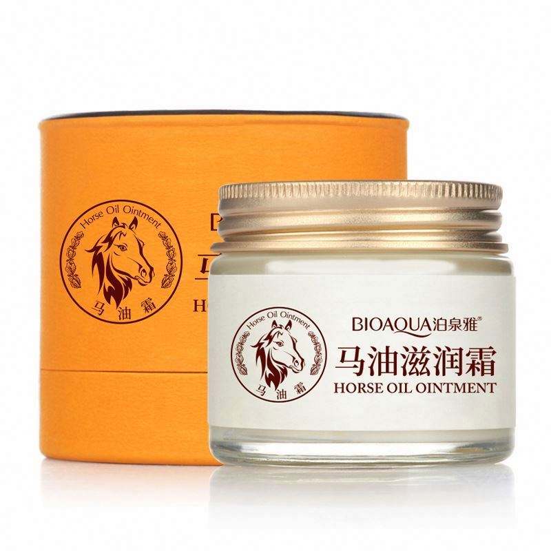 BIOAQUA Horse Oil Ointment Miracle Moisturizing Cream Anti-Aging Nourishes Rejuvenation Hydrating Facial Ointment for Dry Skin Lightweight Fast Absorbing Improves Skin Elasticity 70g / 2.47oz - BeesActive Australia