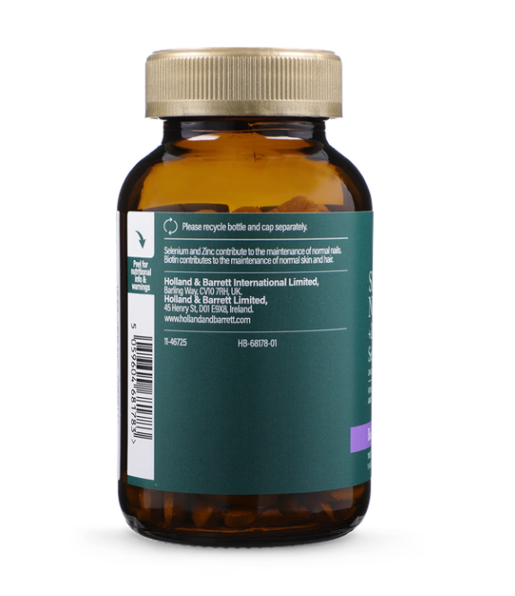 Holland & Barrett Skin, Hair & Nails Formula - with Zinc, Niacin, Biotin & Selenium - 360 Tablets - BeesActive Australia