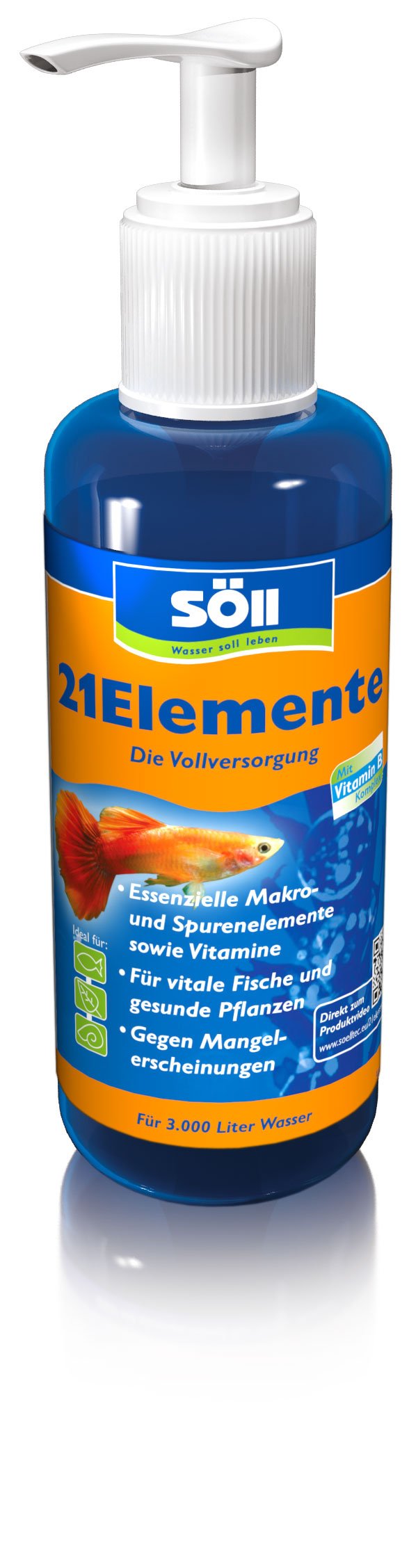 Söll 81288 21 elements vital substances for aquarium fish 250 ml - fish care product and water conditioner provides aquarium minerals, trace elements and vitamins for healthy fish and plants 250 ml for 3,000 liters - BeesActive Australia