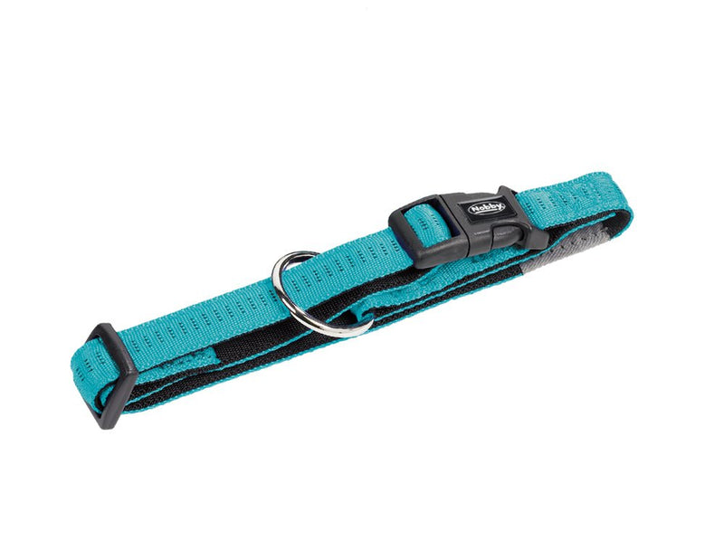 Nobby collar Soft Grip, turquoise L: 25/35 cm, W: 15 mm, 1 piece turquoise-black Length 25-35 cm; Width 15mm - BeesActive Australia