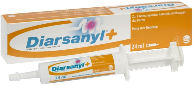 CEVA Diarsanyl Plus | 24ml injector | Paste to put in the mouth | May help relieve acute intestinal absorption disorders in cats and dogs - BeesActive Australia