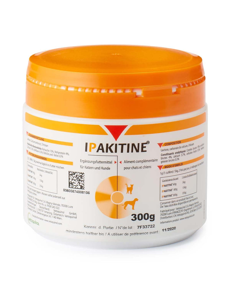 Vetoquinol Ipakitine | 300g | Supplementary food for cats and dogs | To support the kidneys | In case of renal insufficiency | Powder to mix into the feed - BeesActive Australia
