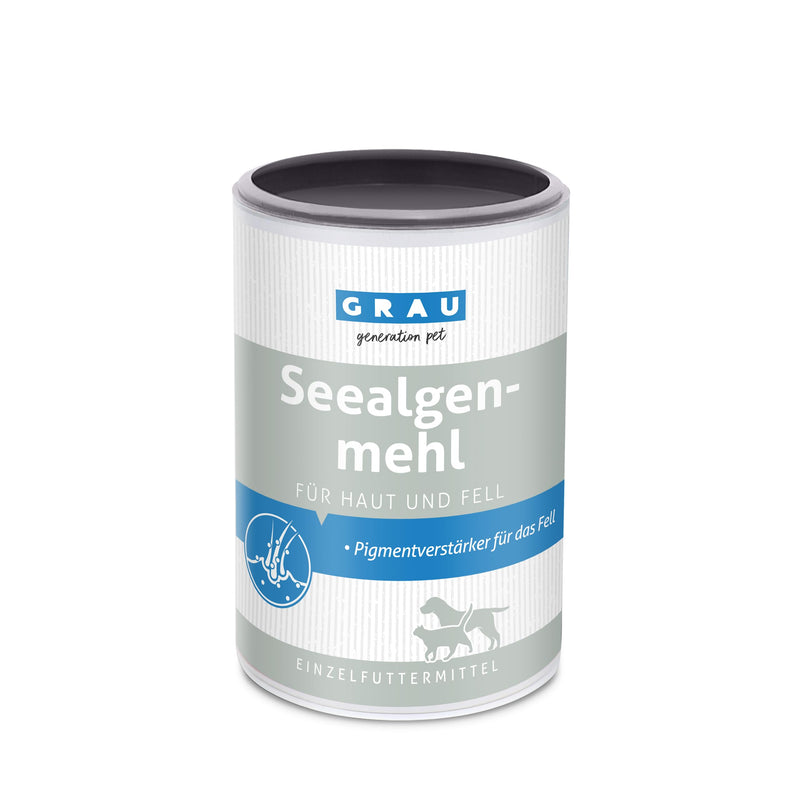 GRAY - the original - 100% pure seaweed flour, for fur pigmentation, for thick & shiny fur, pack of 1 (1 x 400 g), supplementary food for dogs & cats - BeesActive Australia