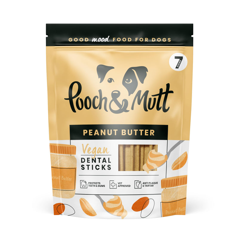 Pooch & Mutt - Training Dental Sticks for Dogs, Dental Sticks with Peanut Butter Flavor for Dogs, 1 Pack of 7 Sticks Peanut Butter 251 g (Pack of 1) - BeesActive Australia