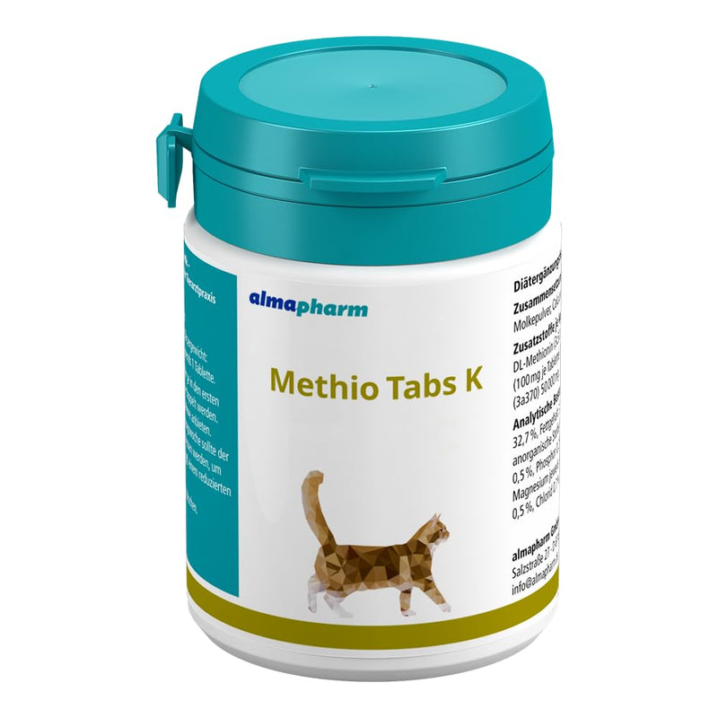 Almapharm Methio Tabs K | 200 tablets | Supplementary food for cats | Vital substances for acidifying the urine | To help with urinary tract problems | With methionine - BeesActive Australia