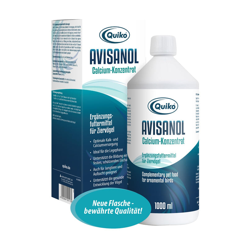 Quiko Avisanol Calcium Concentrate 1,000ml - Supports the daily lime requirement for ornamental birds 1 l (pack of 1) - BeesActive Australia