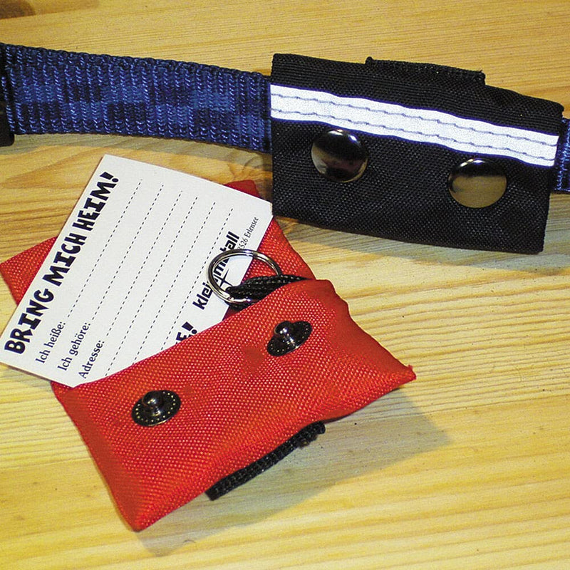 Nylon address bag red dog address sleeve dog collar dog tag waterproof - BeesActive Australia