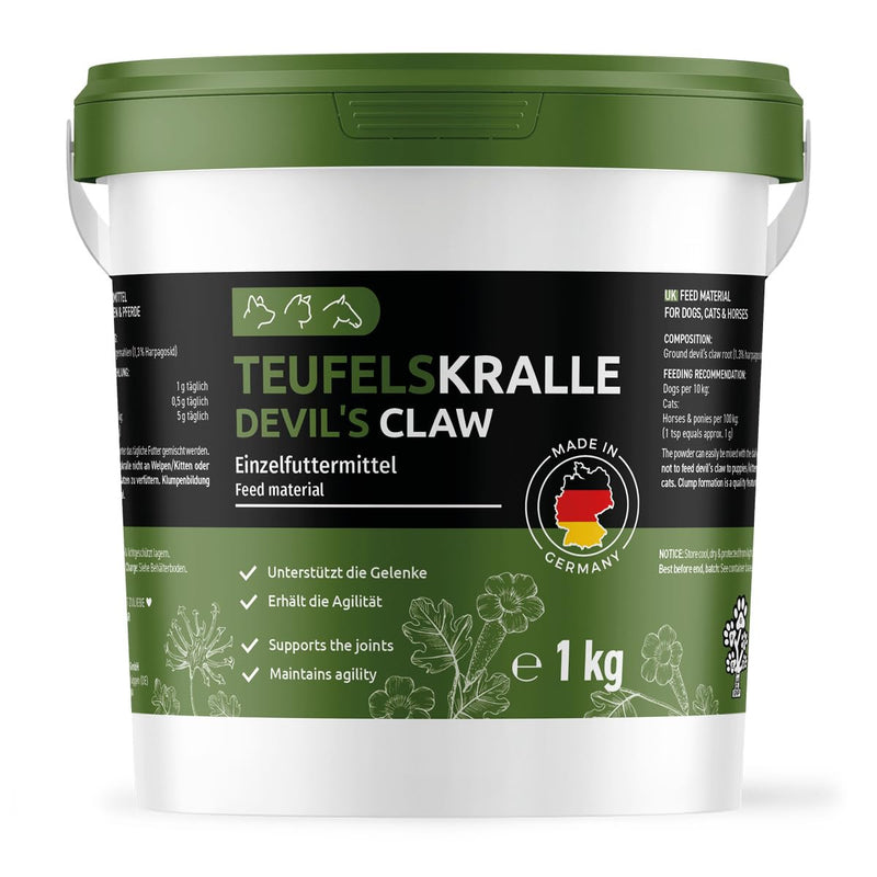 GreenPet Devil's Claw Dogs, Horses & Cats 1 kg - Supports joint function & agility, natural joint powder made from pure devil's claw root without additives - BeesActive Australia