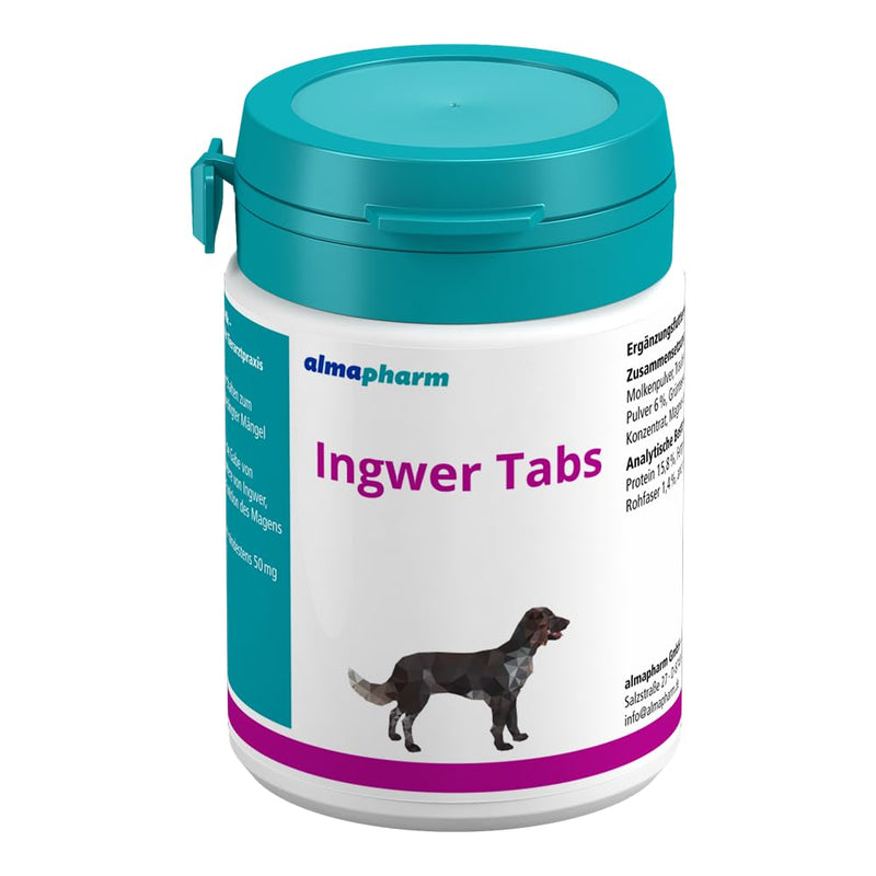 almapharm ginger tabs | 30 tablets | Supplementary food for dogs to stabilize gastric peristalsis | Against motion sickness in dogs on car journeys - BeesActive Australia