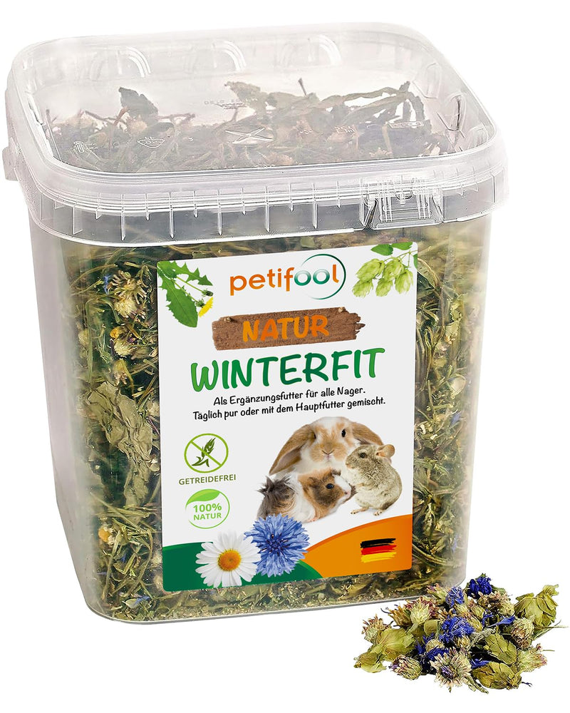petifool Winterfit 430g - supplementary food for rodents - natural rodent food for rabbits, guinea pigs, hamsters, chinchillas & more - without artificial additives - 100% natural - species-appropriate food 430g (pack of 1) - BeesActive Australia