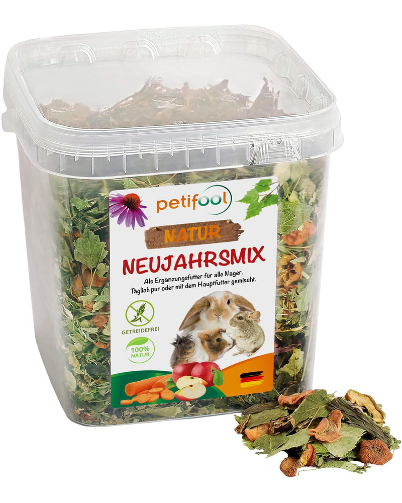 petifool New Year's mix 410g - supplementary food for rodents - natural rodent food for rabbits, guinea pigs, hamsters, chinchillas & more - without artificial additives - 100% natural - species-appropriate food 410g (pack of 1) - BeesActive Australia