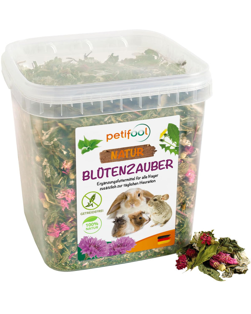 petifool Blumenzauber 360g - supplementary food for rodents - natural rodent food for rabbits, guinea pigs, hamsters, chinchillas & more - without artificial additives - 100% natural - species-appropriate food 360g (pack of 1) - BeesActive Australia