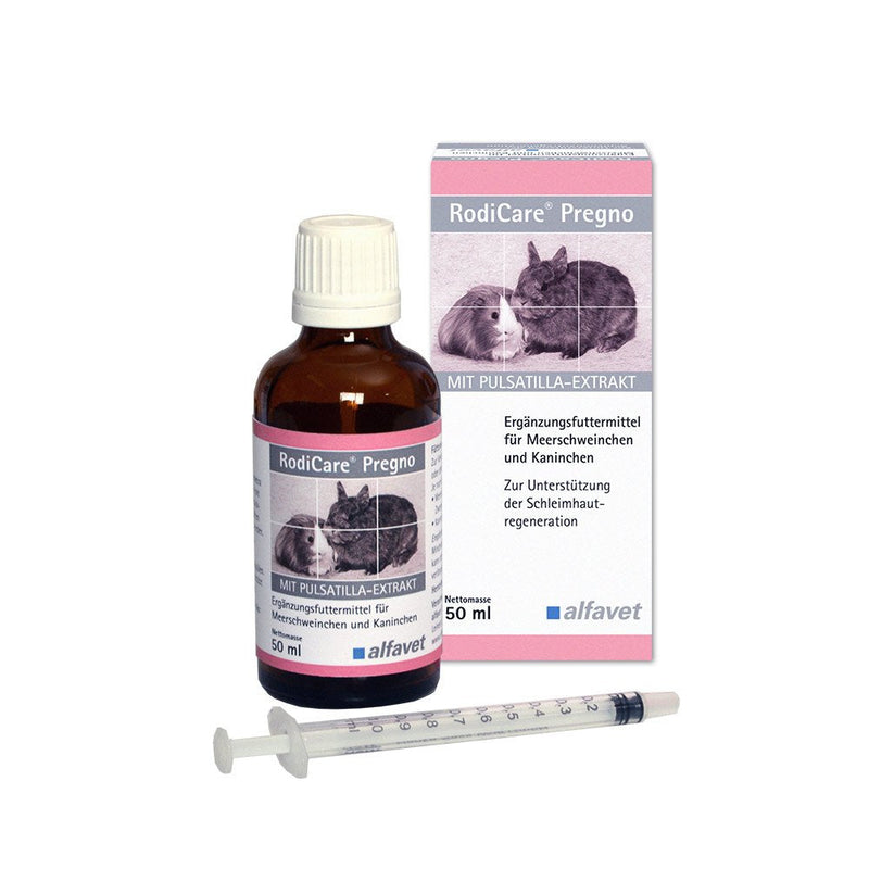 alfavet RodiCare Pregno, supports hormonal processes in pseudo-pregnancy of small rodents, nutritional supplement, 50ml with dosing syringe - BeesActive Australia