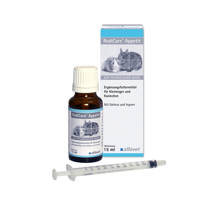 Alfavet RodiCare Appetite for poorly eating rodents, supplementary food for rabbits, guinea pigs and small rodents, 15ml with dosing syringe - BeesActive Australia