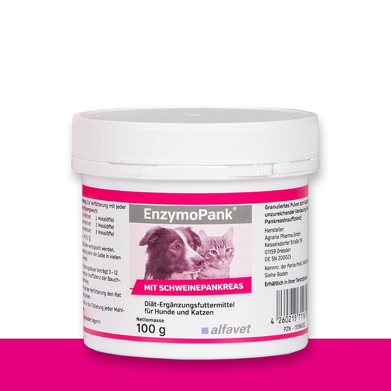 Alfavet EnzymoPank, for insufficient digestion, exocrine pancreatic insufficiency, for dogs and cats, diet supplement, powder, 100g - BeesActive Australia