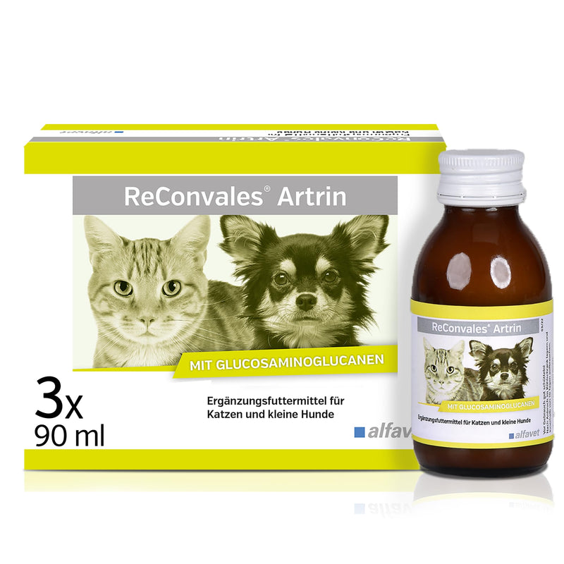alfavet ReConvales Artrin, tonic 3x90ml, for bones and joints of cats and dogs, dietary supplement with omega-3 fatty acids - BeesActive Australia