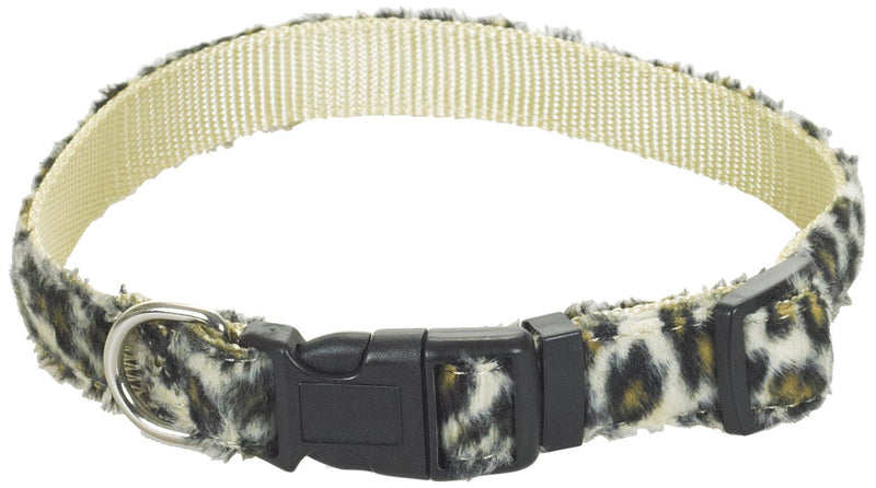 CHAPUIS SELLERIE SLA378 Dog and cat collar - velor strap leopard look - width 10 mm - length 30 cm - size XS leopard - BeesActive Australia