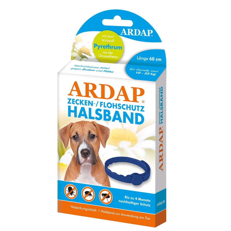 ARDAP tick and flea protection collar for dogs up to 25kg - up to 4 months of sustainable long-term protection - natural active ingredient against ticks and fleas (PT19) dogs from 10kg to 25kg, length 60 cm - BeesActive Australia