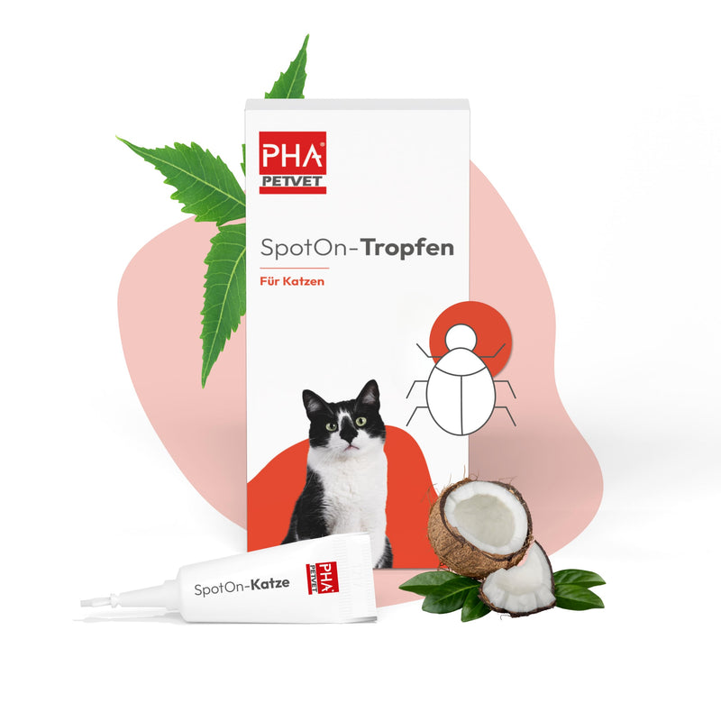 PHA Spot On drops for cats to ward off fleas, ticks and other pests, plant-based biocide, 2 plastic tubes of 1.5 ml each - BeesActive Australia