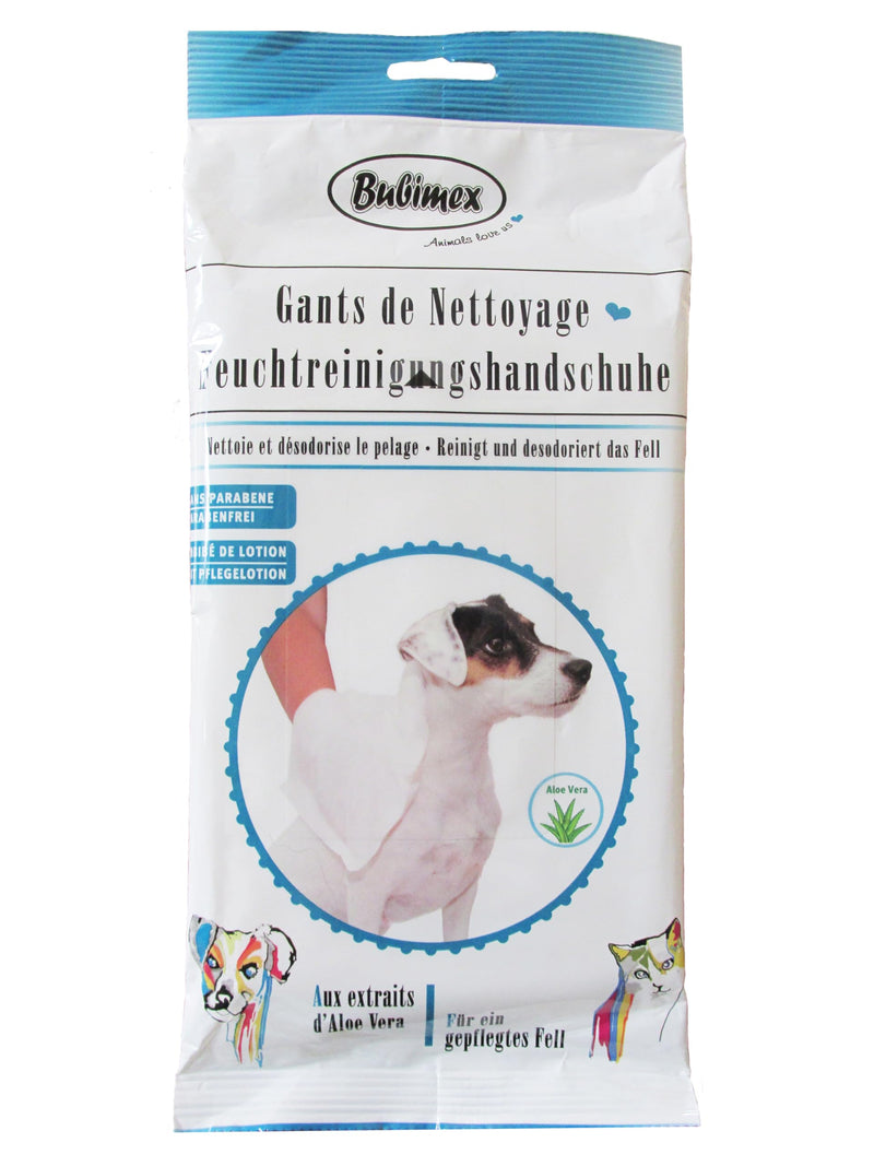 Bubimex Easy Clean Hygienic cleaning gloves for dogs and cats - cleans and deodorizes - with aloe vera extracts - for the hygiene of your pets - BeesActive Australia