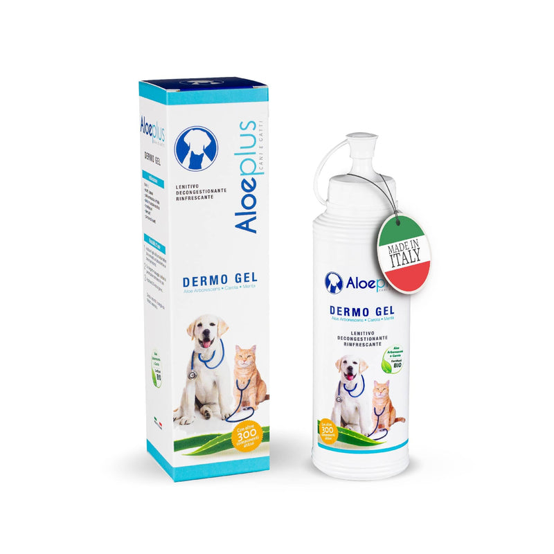 ALOEPLUS Dog Dermo Gel 200ml - Soothing and decongestant for sensitive skin, with Aloe Arborescens ORGANIC against itching, irritation, insect bites and pain, 100% natural ingredients - BeesActive Australia