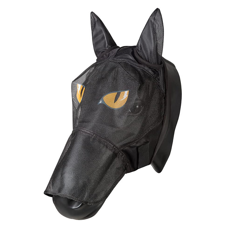 PFIFF 101013 Fly Mask Face Mask with Motif for Horses, Fly Protection Black-Curry Full/Warmblood/L - BeesActive Australia