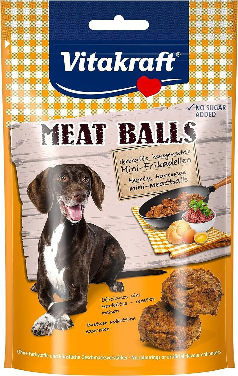 Vitakraft Meat Balls, dog treats, meaty mini meatballs, as a reward, no added sugar (1x 80g) 80 g (pack of 1) - BeesActive Australia