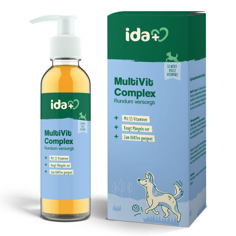 ida+ - MultiVit Complex for dogs - 200ml - 15 important vitamins for dogs - ideal for barfing - vitamin B complex - vitamin A, D, D3, E, K, biotin - for an optimal vitamin supply - BeesActive Australia