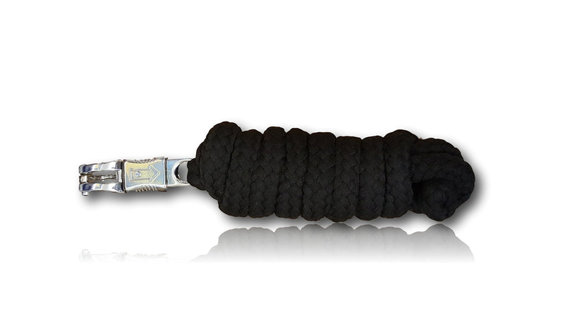 Lead rope with panic hook for horses - tether rope in various stylish designs, lead line, tether rope for pony, donkey, goat - black - BeesActive Australia