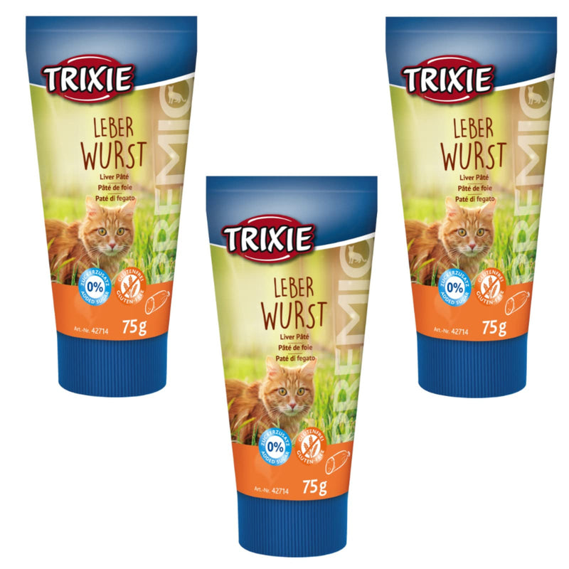 Trixie PREMIO liver sausage for cats | Pack of 3 | 3 x 75g | Tasty snack for cats | With reduced salt and spice content | With taurine to support vision - BeesActive Australia