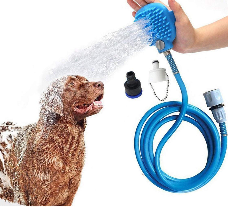 Pet shower head, Beinhome pet bath tool shower head for dogs with brush, 2.2 meter PVC hose and 2 hose adapters for dogs, cats - BeesActive Australia