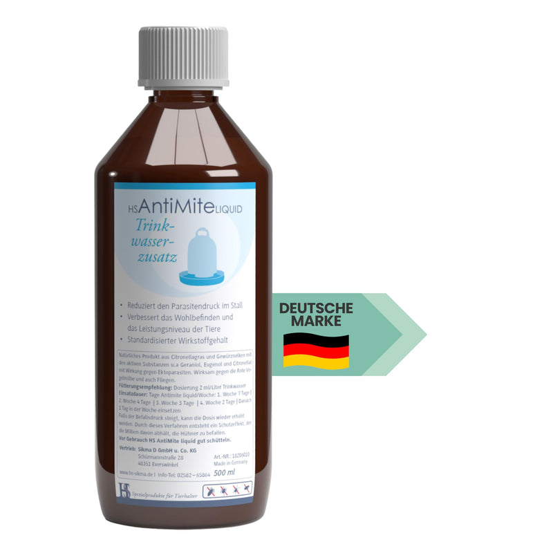 HS AntiMite liquid 500 ml - drinking water additive 100% organic - against mites and parasites - BeesActive Australia