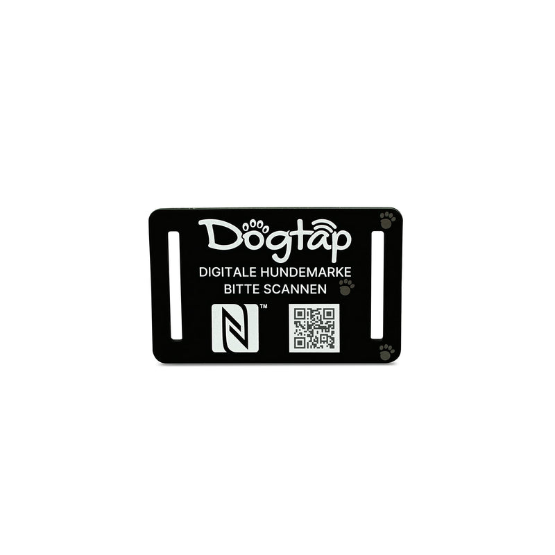 DOGTAP Light Small - The intelligent dog tag with NFC chip, 50x30mm black - BeesActive Australia