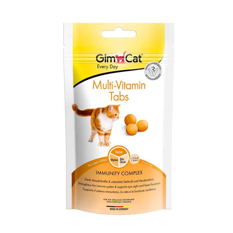 GimCat Multi-Vitamin Tabs - Functional cat snack supports the immune system, heart and eyes - pack of 8 (8 x 40 g) - BeesActive Australia