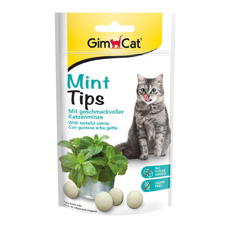 GimCat Mint Tips - grain-free and vitamin-rich cat snack with tasty catnip - pack of 8 (8 x 40 g) 40 g (pack of 8) - BeesActive Australia