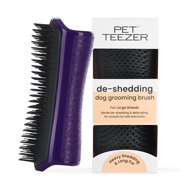 Pet Teezer, Dog Grooming Brush, Purple/Grey Purple and Gray - BeesActive Australia