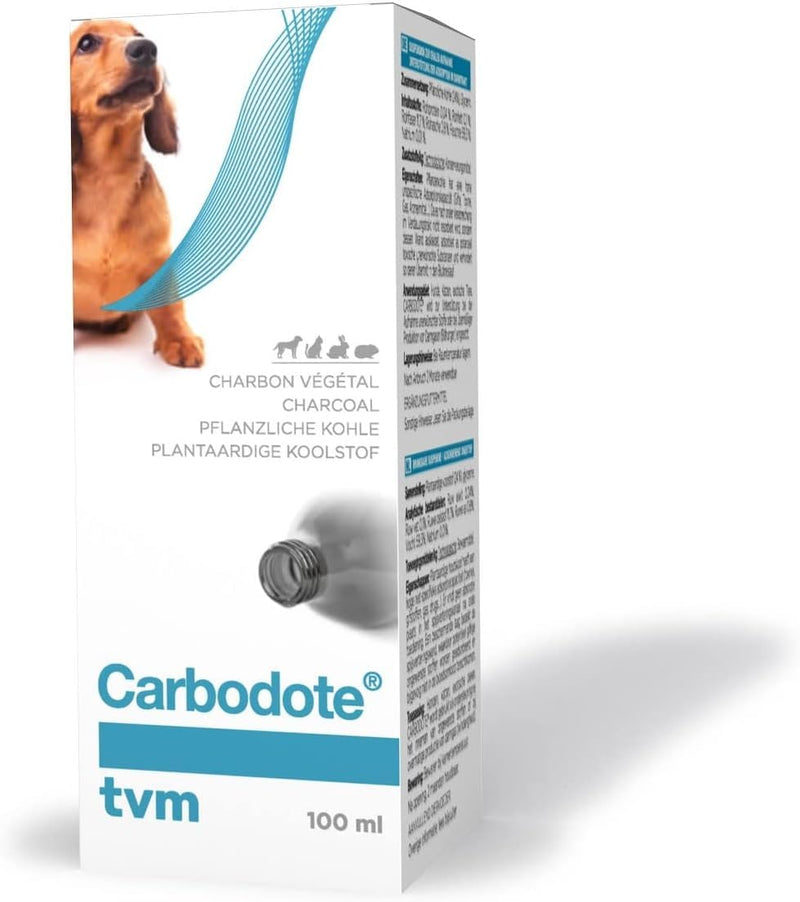 TVM Carbodote Liquid | 100ml | Supplementary food for dogs, cats, rodents, reptiles and birds | May assist in the adsorption of toxins in the intestines - BeesActive Australia