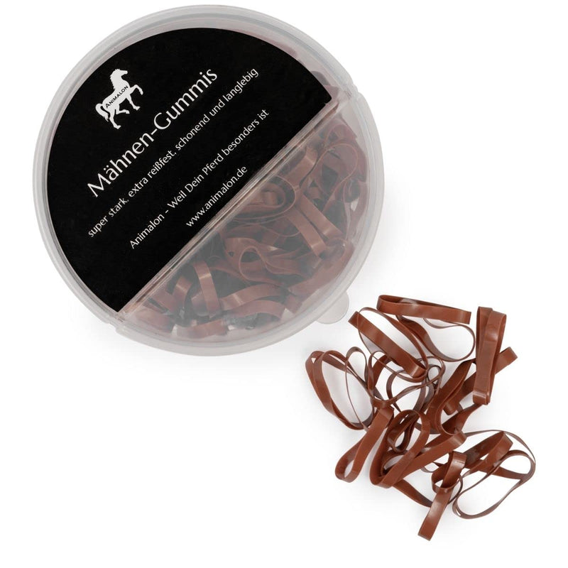 Animalon mane rubbers made of silicone | Braiding elastics for horse hairstyles | gentle braiding with tear-resistant mane elastics | Ideal tournament accessories for horses (300 pieces, brown) 300 pieces (pack of 1) - BeesActive Australia