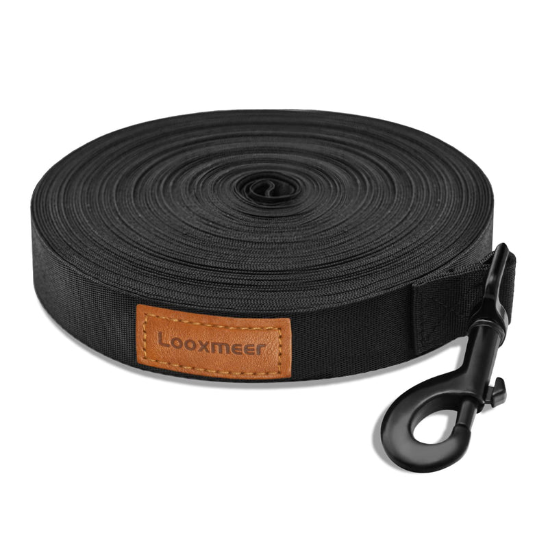 Looxmeer drag leash for dogs, 3m 5m 7m 10m 15m 20m 25m 30m robust dog leash training leash with storage bag, hand strap and D-carabiner black - BeesActive Australia