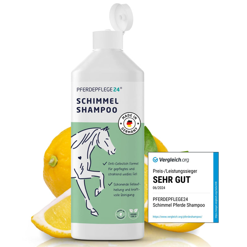 Pferdepflege24 mold shampoo horses 500ml - gentle cleaning that makes discoloration disappear - anti-yellowing horse shampoo for gentle fur whitening, intensive cleaning and care - BeesActive Australia