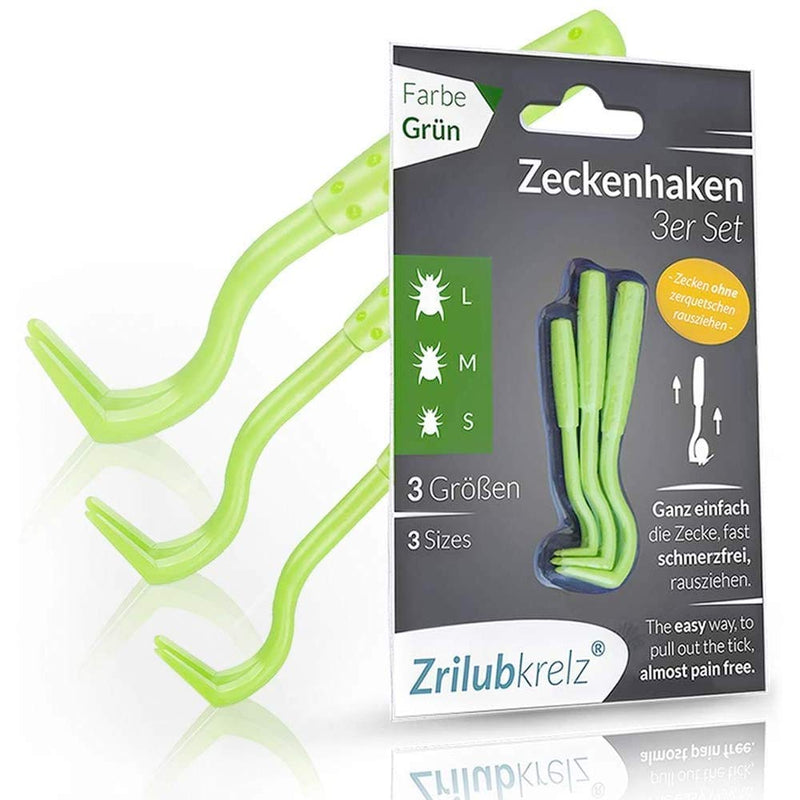 Zrilubkrelz® tick tweezers tick hook tick remover | Set of 3 tick levers | Premium tick protection for e.g. dogs, cats, horses etc. | Alternative to the tick card, tick remedy, tick tweezers - BeesActive Australia