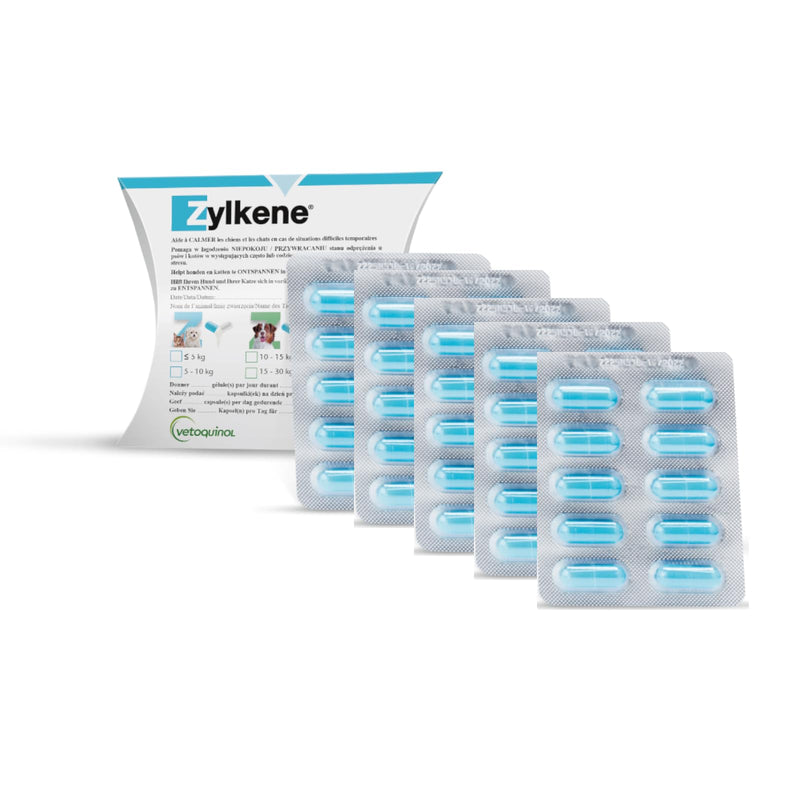Zylkene Vetoquinol 225 mg | 50 capsules | Supplementary food for dogs | For support in unfamiliar situations | With trypsin-hydrolyzed bovine casein - BeesActive Australia