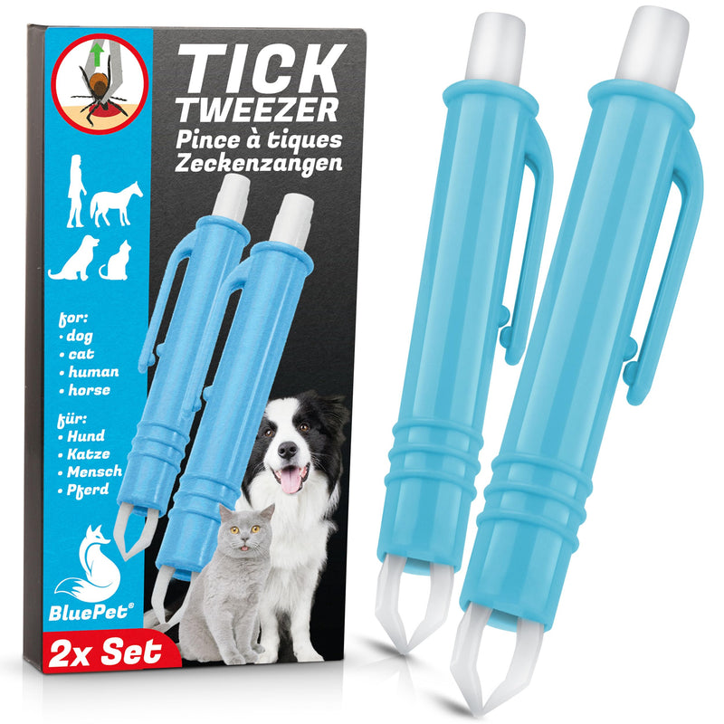 BluePet 2x automatic tick tweezers - reliable tick tweezers for dogs, cats, horses and people - perfect for every tick emergency kit 2x tick tweezers - BeesActive Australia