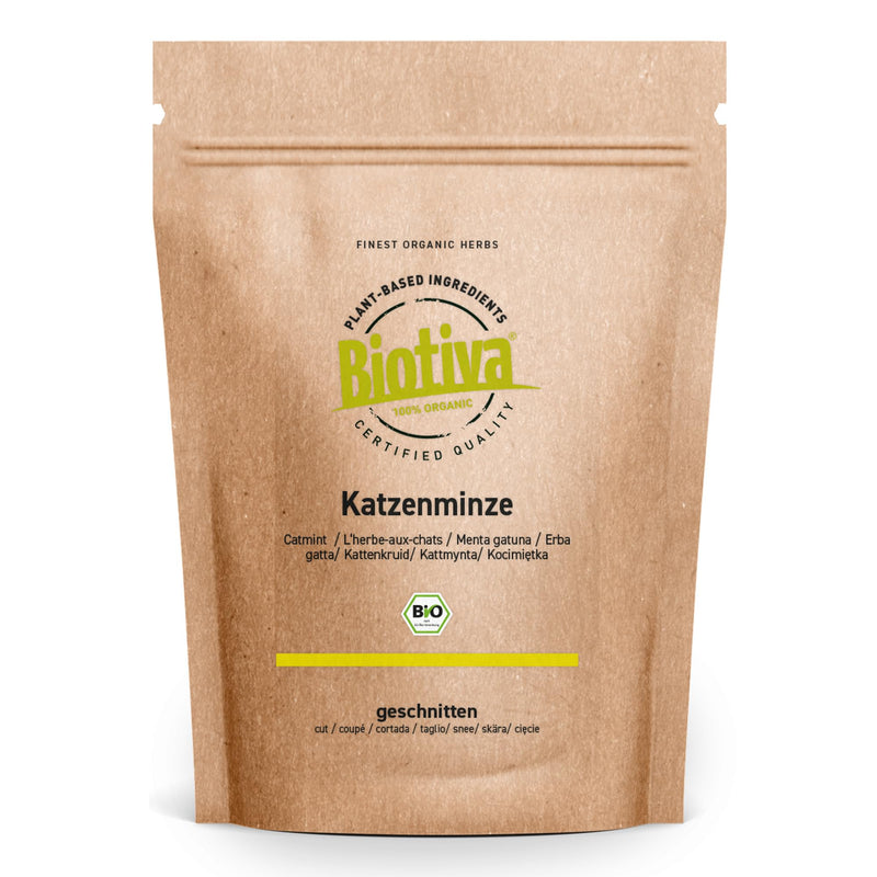 Catnip organic 100g - Nepeta cataria - cat herb - cat balm - cat mint - bottled and controlled in Germany - Biotiva - BeesActive Australia