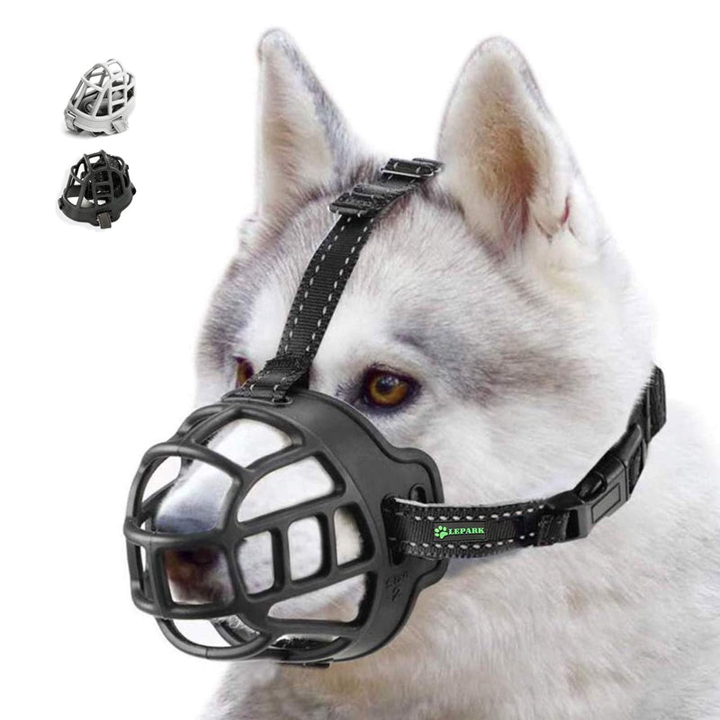 ILEPARK basket muzzle for dogs, silicone basket dog muzzles, breathable all-round coverage and adjustable straps, prevents barking, biting and chewing. (Size 3, black) Size 3 Black - BeesActive Australia