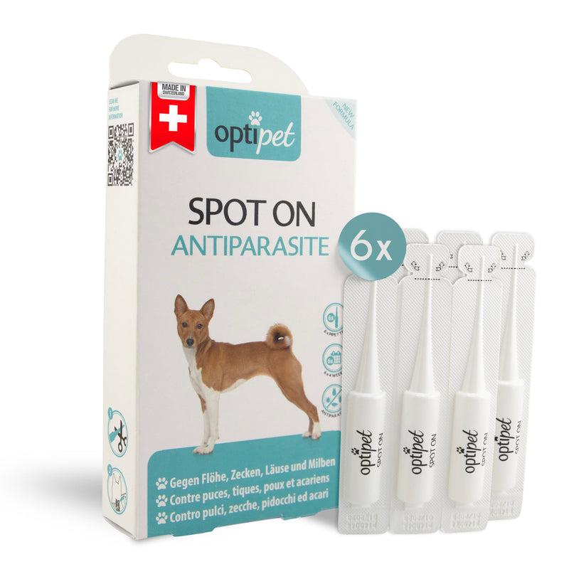 OptiPet Spot On 6x1.5ml pipettes for dogs, highly effective up to 24 weeks against mites, fleas, ticks, lice 6 pipettes - BeesActive Australia